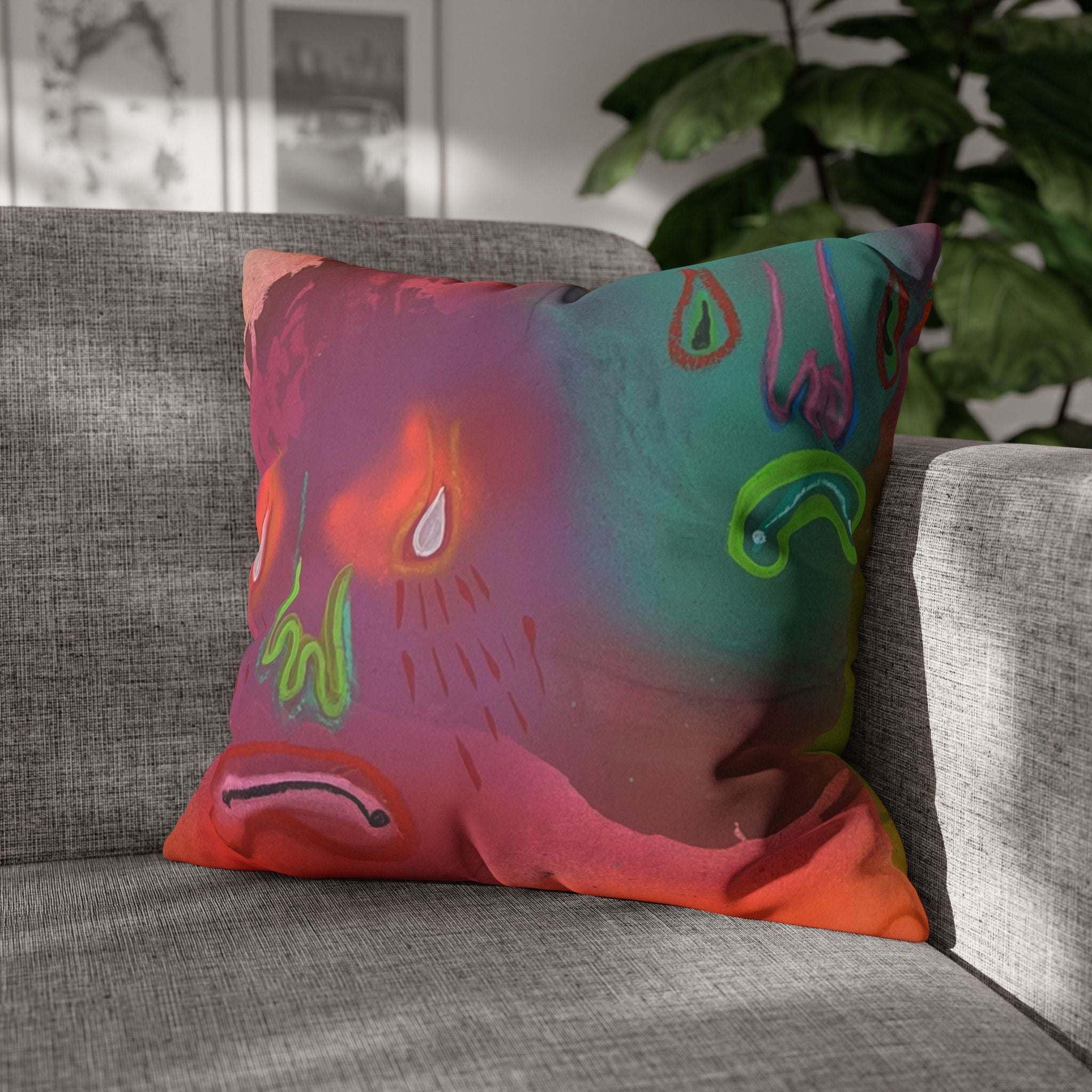 Faux Suede Square Pillowcase