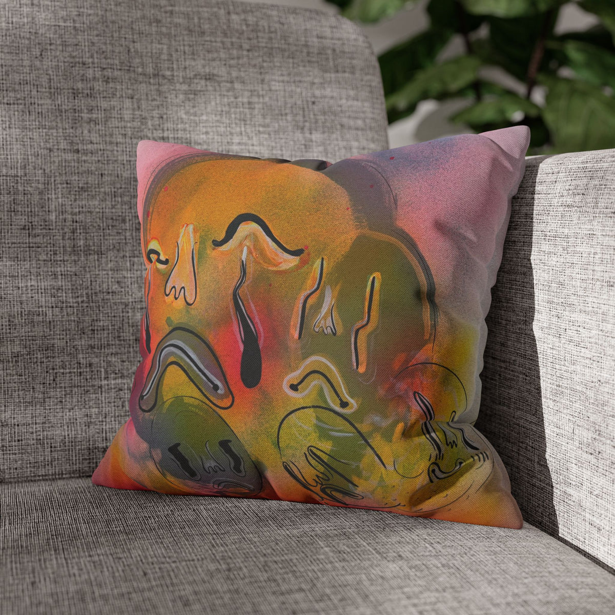 Spun Polyester Square Pillowcase